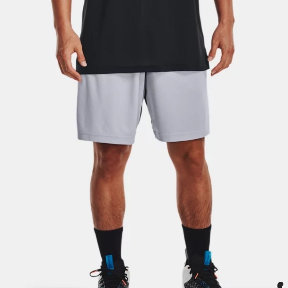 Under Armour Men's Baseline Shorts Gray Black New 9" Inseam Activewear